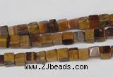 CCU34 15.5 inches 5*5mm cube yellow tiger eye beads wholesale