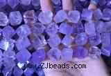 CCU400 15.5 inches 8*10mm - 14*16mm cube lavender amethyst beads