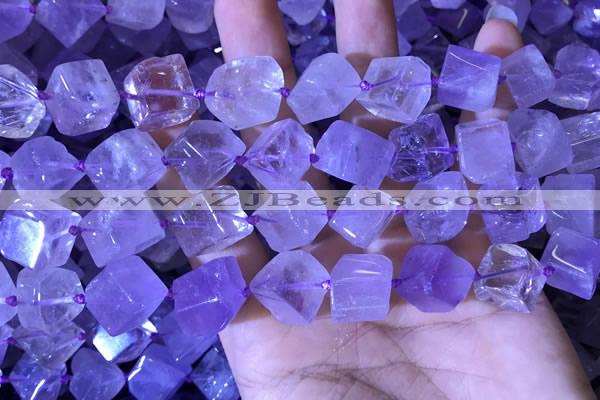 CCU400 15.5 inches 8*10mm - 14*16mm cube lavender amethyst beads