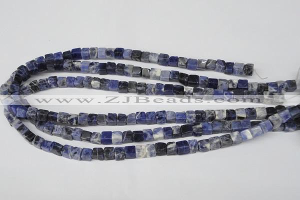 CCU43 15.5 inches 6*6mm cube sodalite gemstone beads wholesale