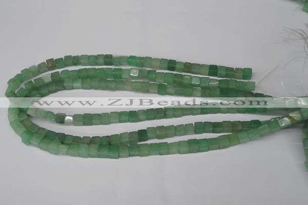 CCU44 15.5 inches 6*6mm cube green aventurine beads wholesale