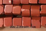 CCU456 15.5 inches 4*4mm cube red jasper beads wholesale