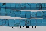 CCU50 15.5 inches 6*6mm cube turquoise beads wholesale