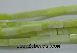 CCU524 15.5 inches 4*13mm cuboid lemon jade beads wholesale