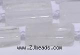 CCU600 15.5 inches 8*20mm - 10*30mm cuboid white crystal beads