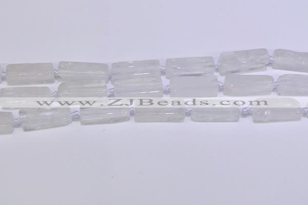 CCU600 15.5 inches 8*20mm - 10*30mm cuboid white crystal beads