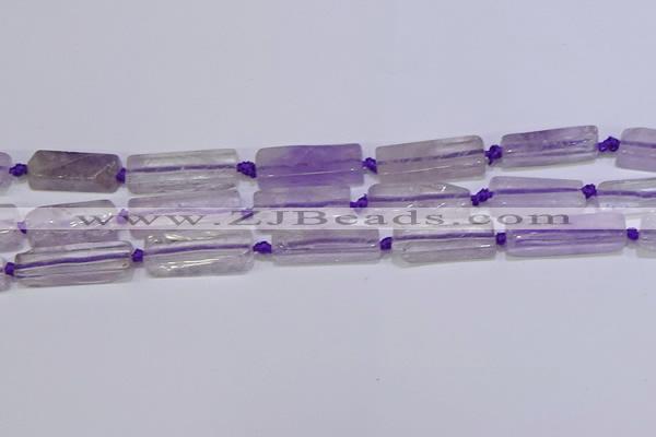 CCU601 15.5 inches 8*20mm - 10*30mm cuboid amethyst beads