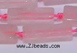 CCU603 15.5 inches 8*20mm - 10*30mm cuboid rose quartz beads