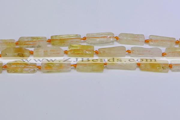 CCU604 15.5 inches 8*20mm - 10*30mm cuboid citrine gemstone beads