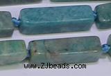 CCU615 15.5 inches 8*20mm - 10*30mm cuboid amazonite beads