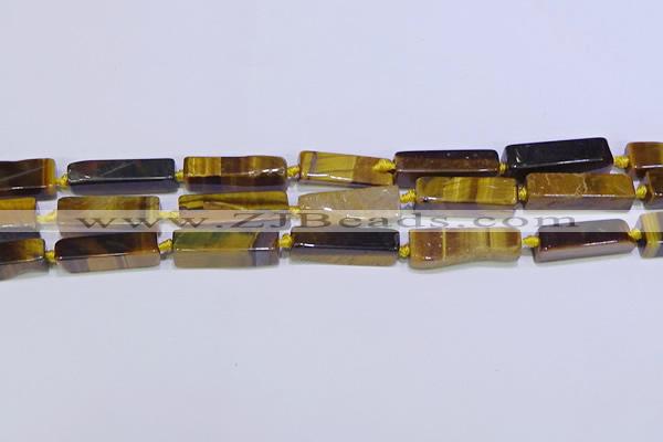CCU618 15.5 inches 8*20mm - 10*30mm cuboid yellow tiger eye beads