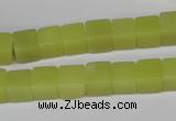 CCU64 15.5 inches 8*8mm cube olive jade beads wholesale