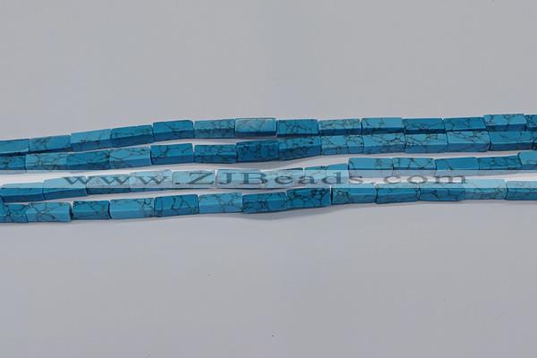 CCU725 15.5 inches 4*13mm cuboid imitation turquoise beads wholesale