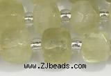 CCU756 15 inches 8*8mm faceted cube lemon quartz beads