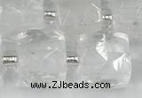 CCU770 15 inches 10*10mm faceted cube white crystal beads