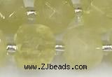 CCU774 15 inches 10*10mm faceted cube lemon quartz beads