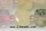CCU778 15 inches 10*10mm faceted cube mixed quartz beads
