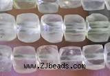 CCU802 15 inches 4mm faceted cube prehnite beads