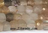 CCU837 15 inches 4mm faceted cube sunstone beads