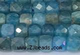 CCU853 15 inches 4mm faceted cube apatite beads