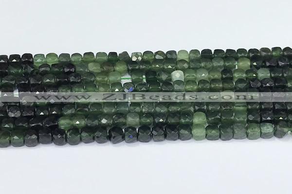 CCU863 15 inches 6mm faceted cube jade beads