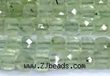 CCU876 15 inches 4mm faceted cube prehnite beads