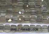 CCU891 15 inches 4mm faceted cube moonstone beads