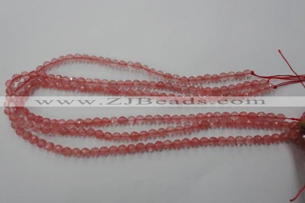 CCY111 15.5 inches 6mm faceted round cherry quartz beads wholesale