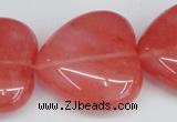 CCY164 15.5 inches 30*30mm heart cherry quartz beads wholesale