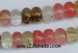 CCY202 15.5 inches 8*12mm rondelle volcano cherry quartz beads