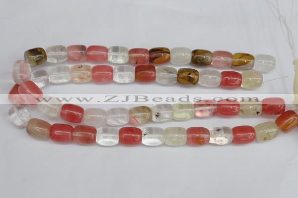 CCY210 15.5 inches 12*16mm cuboid volcano cherry quartz beads