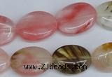 CCY218 15.5 inches 15*20mm oval volcano cherry quartz beads