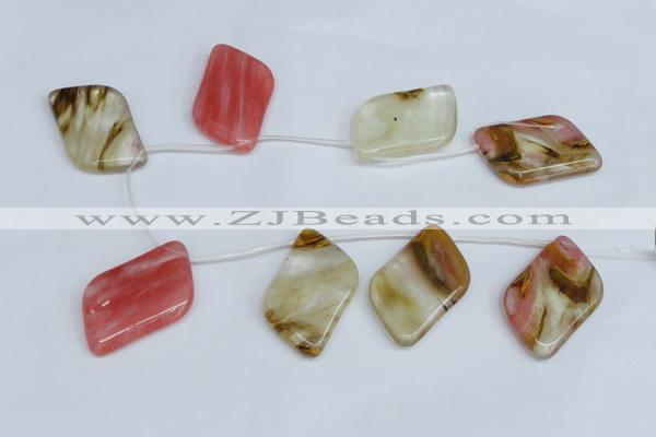 CCY235 Top-drilled 30*50mm marquise volcano cherry quartz beads