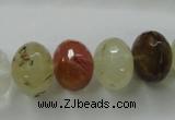 CCY405 15.5 inches 14*18mm faceted rondelle volcano cherry quartz beads