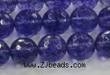 CCY605 15.5 inches 14mm faceted round blue cherry quartz beads