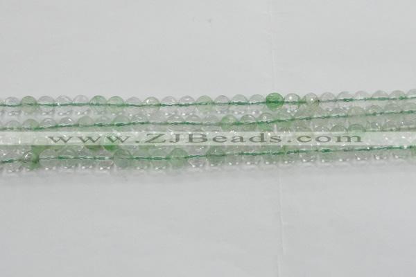 CCY611 15.5 inches 6mm faceted round green cherry quartz beads