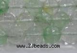 CCY614 15.5 inches 12mm faceted round green cherry quartz beads