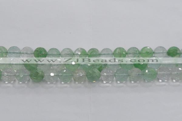 CCY616 15.5 inches 16mm faceted round green cherry quartz beads