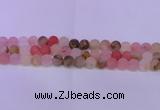 CCY620 15.5 inches 4mm round matte volcano cherry quartz beads