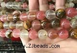 CCY635 15.5 inches 14mm round volcano cherry quartz beads wholesale