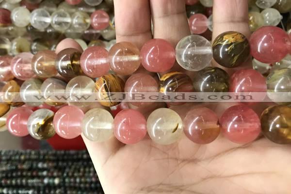 CCY635 15.5 inches 14mm round volcano cherry quartz beads wholesale