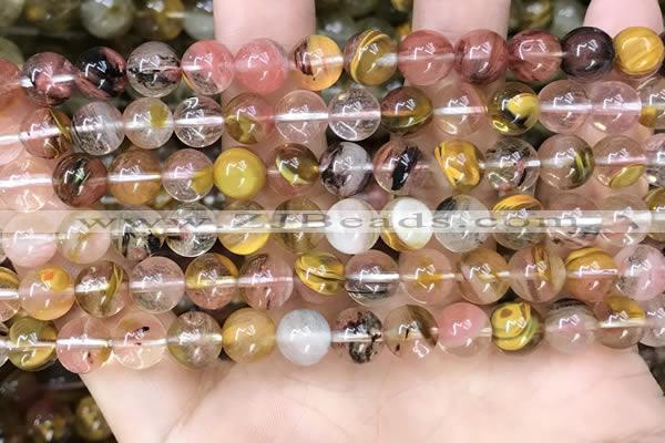 CCY641 15.5 inches 6mm round volcano cherry quartz beads