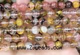 CCY643 15.5 inches 10mm round volcano cherry quartz beads