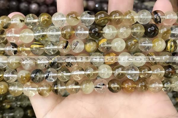 CCY646 15.5 inches 6mm round volcano cherry quartz beads