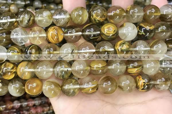 CCY650 15.5 inches 14mm round volcano cherry quartz beads