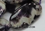 CDA14 15.5 inches 25*50mm oval dogtooth amethyst quartz beads