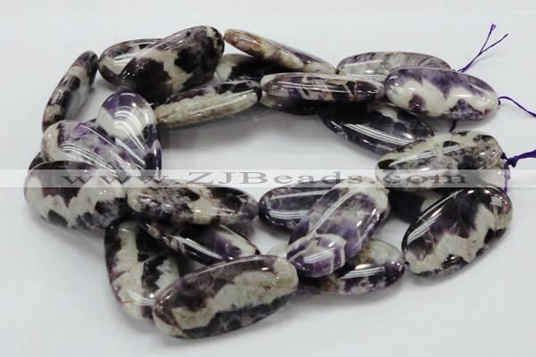 CDA14 15.5 inches 25*50mm oval dogtooth amethyst quartz beads