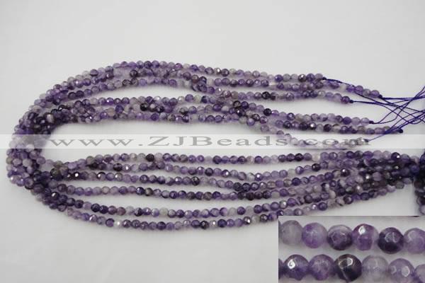 CDA150 15.5 inches 4mm faceted round dogtooth amethyst beads