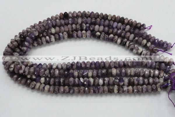 CDA21 15.5 inches 6*10mm faceted rondelle dogtooth amethyst beads