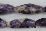 CDA29 15.5 inches 12*30mm – 13*36mm faceted rice dogtooth amethyst beads